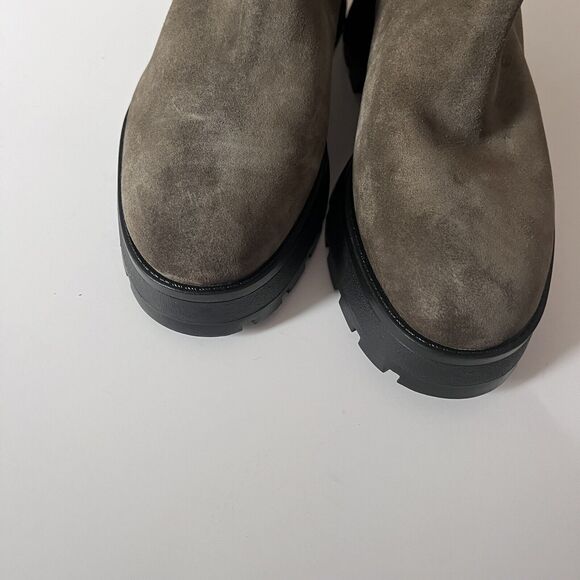 Vince Camuto Green Suede Neframes Zipper Block Heel Ankle Boots Size 8.5M - Picture 7 of 11